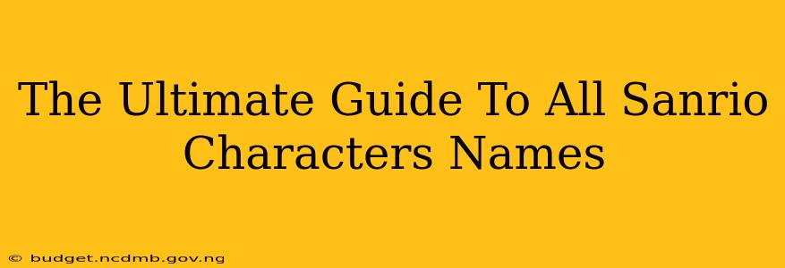 The Ultimate Guide To All Sanrio Characters Names