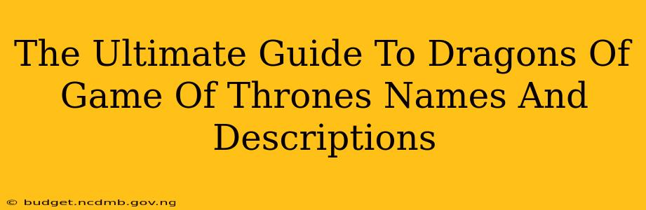 The Ultimate Guide To Dragons Of Game Of Thrones Names And Descriptions