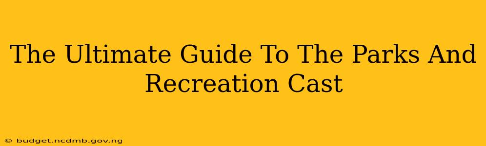 The Ultimate Guide To The Parks And Recreation Cast