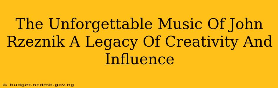 The Unforgettable Music Of John Rzeznik A Legacy Of Creativity And Influence