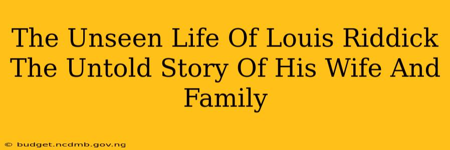The Unseen Life Of Louis Riddick The Untold Story Of His Wife And Family