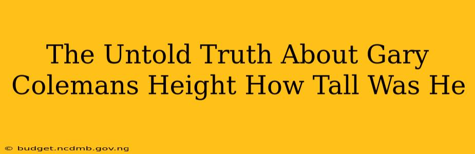The Untold Truth About Gary Colemans Height How Tall Was He