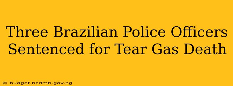 Three Brazilian Police Officers Sentenced for Tear Gas Death