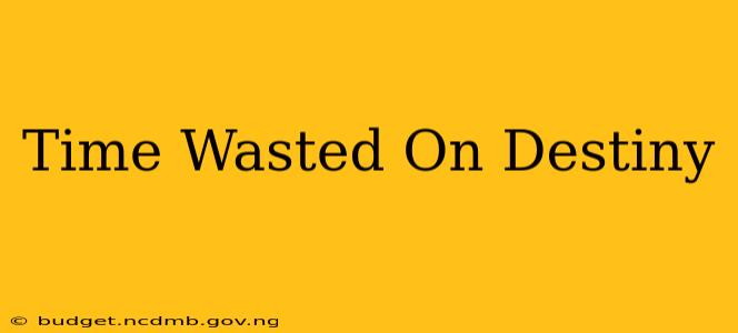 Time Wasted On Destiny