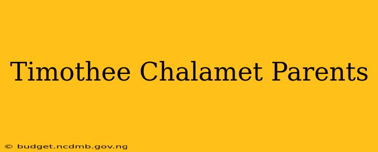 Timothee Chalamet Parents