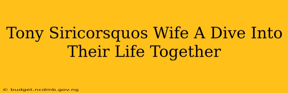 Tony Siricorsquos Wife A Dive Into Their Life Together