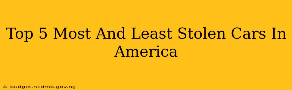 Top 5 Most And Least Stolen Cars In America
