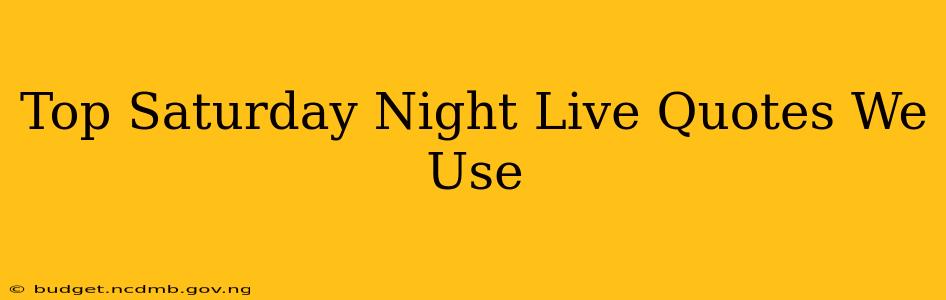 Top Saturday Night Live Quotes We Use