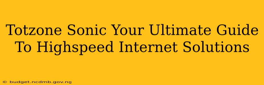 Totzone Sonic Your Ultimate Guide To Highspeed Internet Solutions
