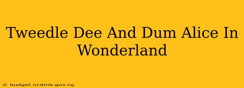 Tweedle Dee And Dum Alice In Wonderland