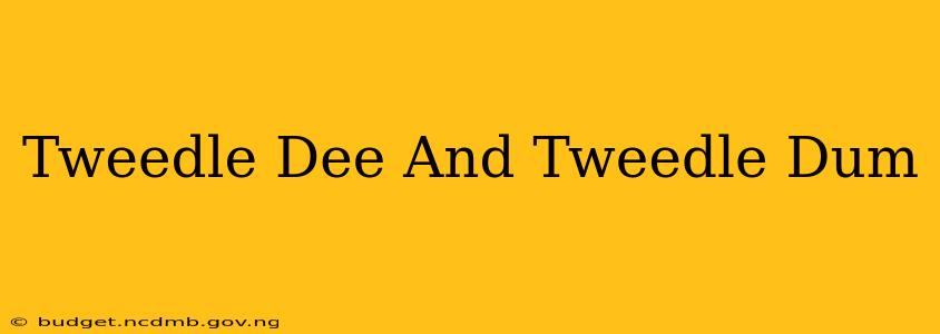 Tweedle Dee And Tweedle Dum