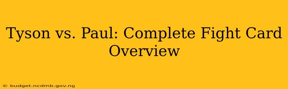 Tyson vs. Paul: Complete Fight Card Overview