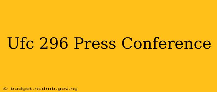 Ufc 296 Press Conference