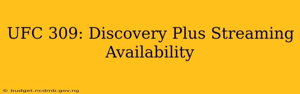 UFC 309: Discovery Plus Streaming Availability