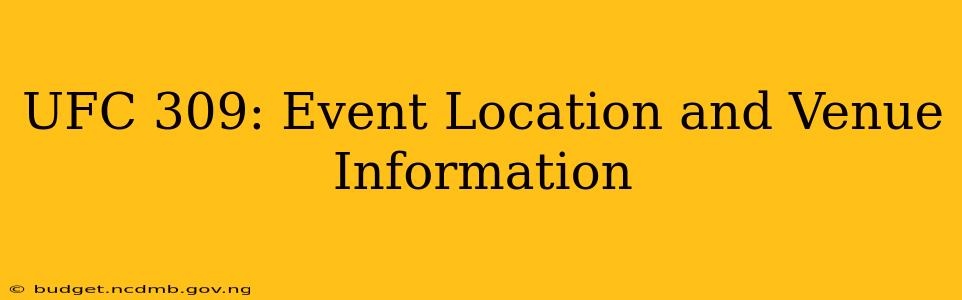UFC 309: Event Location and Venue Information