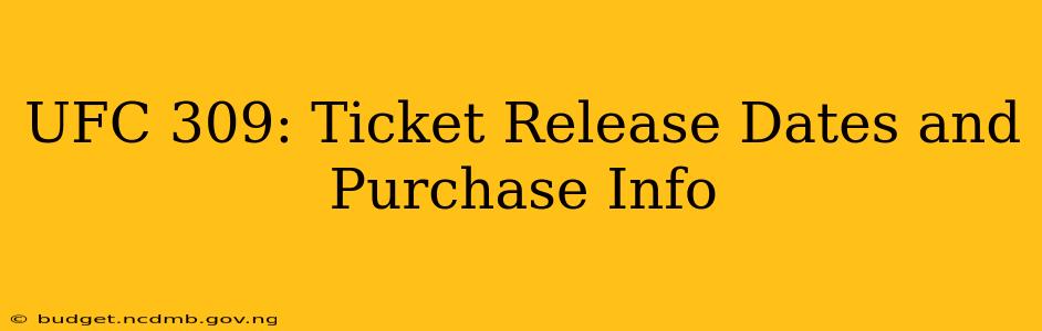 UFC 309: Ticket Release Dates and Purchase Info