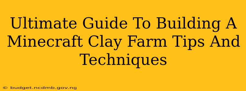 Ultimate Guide To Building A Minecraft Clay Farm Tips And Techniques