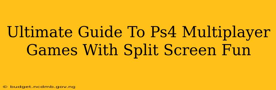 Ultimate Guide To Ps4 Multiplayer Games With Split Screen Fun