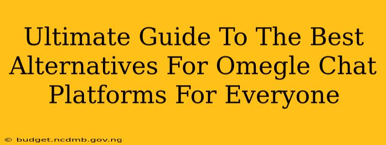 Ultimate Guide To The Best Alternatives For Omegle Chat Platforms For Everyone