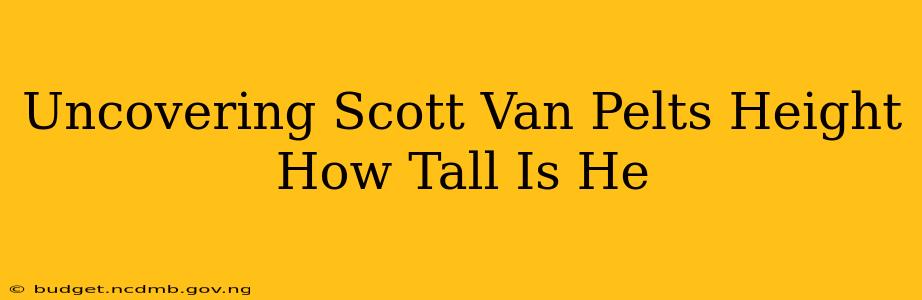 Uncovering Scott Van Pelts Height How Tall Is He