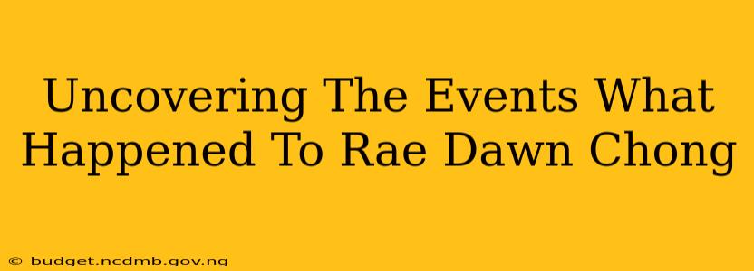 Uncovering The Events What Happened To Rae Dawn Chong