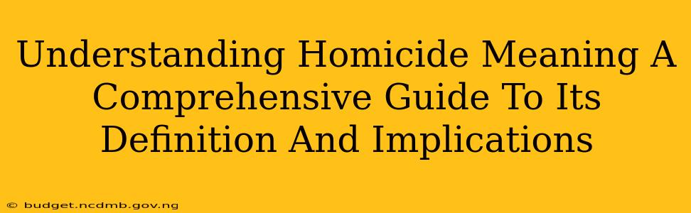 Understanding Homicide Meaning A Comprehensive Guide To Its Definition And Implications