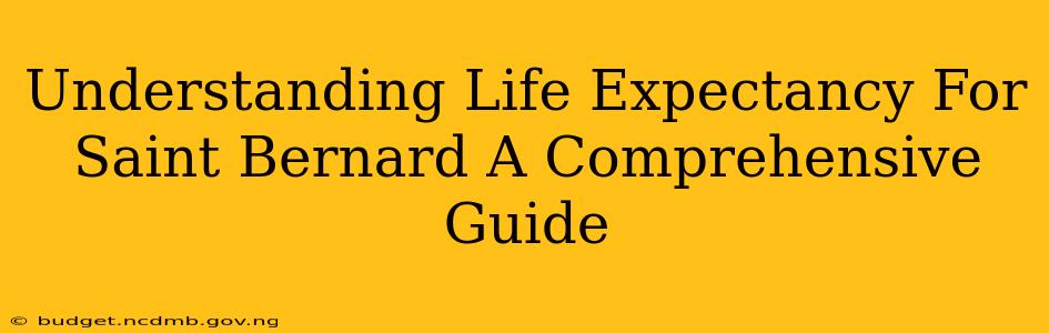 Understanding Life Expectancy For Saint Bernard A Comprehensive Guide