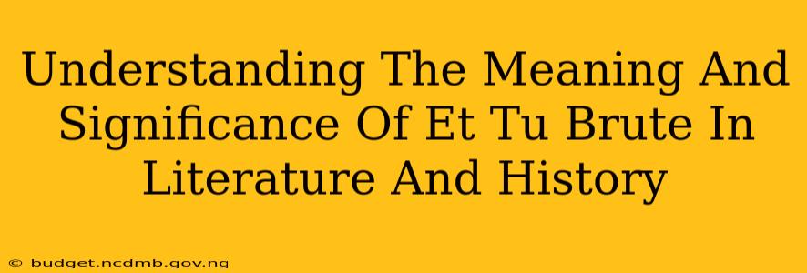 Understanding The Meaning And Significance Of Et Tu Brute In Literature And History