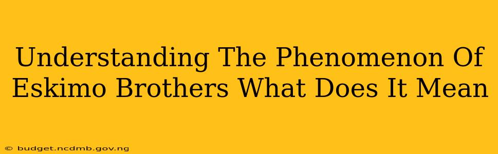Understanding The Phenomenon Of Eskimo Brothers What Does It Mean