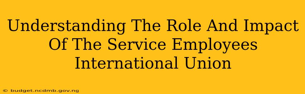 Understanding The Role And Impact Of The Service Employees International Union