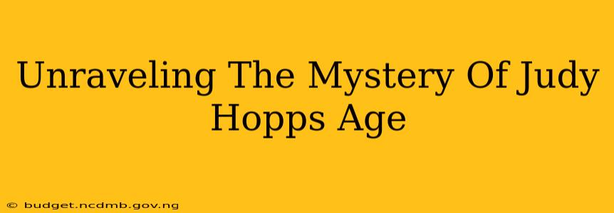Unraveling The Mystery Of Judy Hopps Age