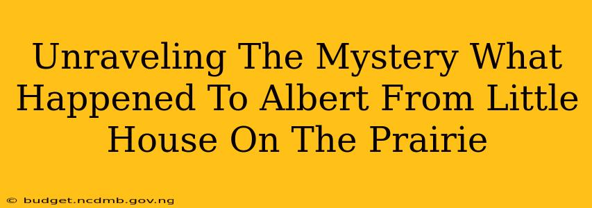 Unraveling The Mystery What Happened To Albert From Little House On The Prairie