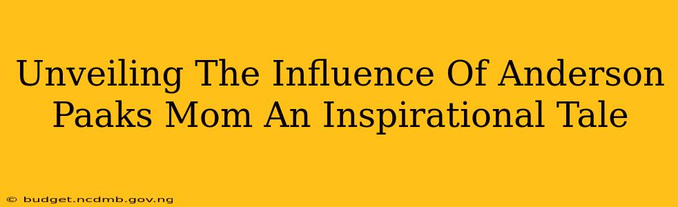Unveiling The Influence Of Anderson Paaks Mom An Inspirational Tale