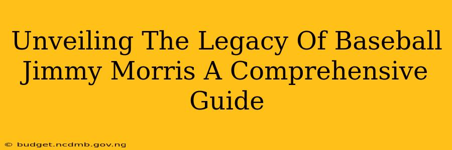 Unveiling The Legacy Of Baseball Jimmy Morris A Comprehensive Guide