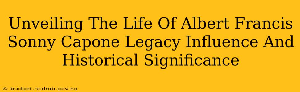 Unveiling The Life Of Albert Francis Sonny Capone Legacy Influence And Historical Significance