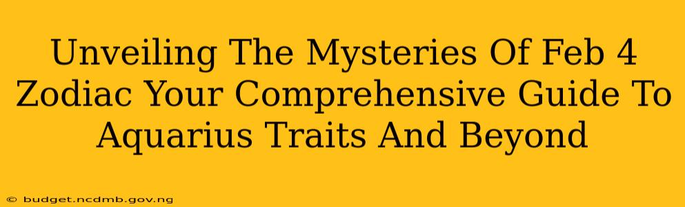 Unveiling The Mysteries Of Feb 4 Zodiac Your Comprehensive Guide To Aquarius Traits And Beyond