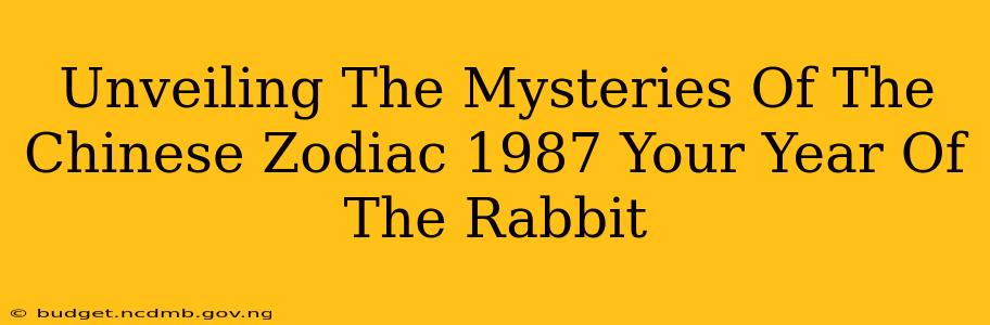 Unveiling The Mysteries Of The Chinese Zodiac 1987 Your Year Of The Rabbit