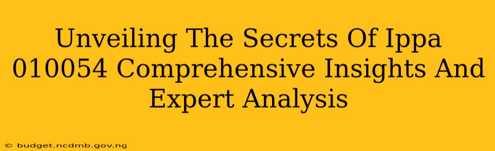 Unveiling The Secrets Of Ippa 010054 Comprehensive Insights And Expert Analysis