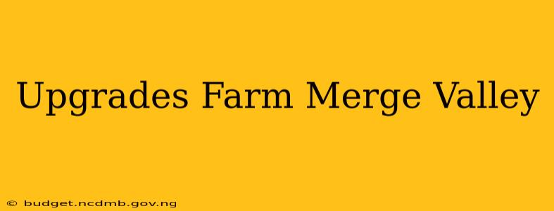 Upgrades Farm Merge Valley
