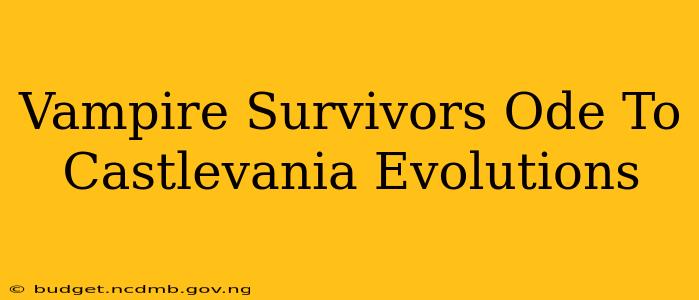 Vampire Survivors Ode To Castlevania Evolutions