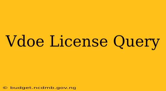Vdoe License Query
