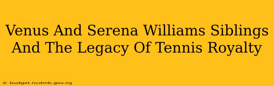 Venus And Serena Williams Siblings And The Legacy Of Tennis Royalty