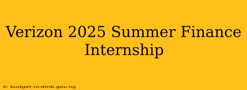 Verizon 2025 Summer Finance Internship