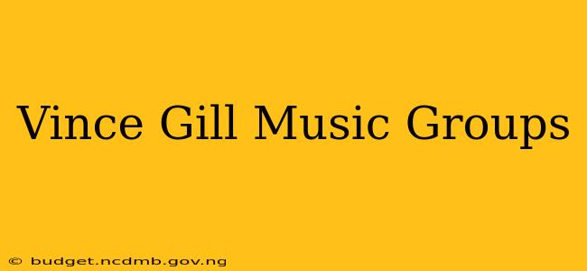 Vince Gill Music Groups