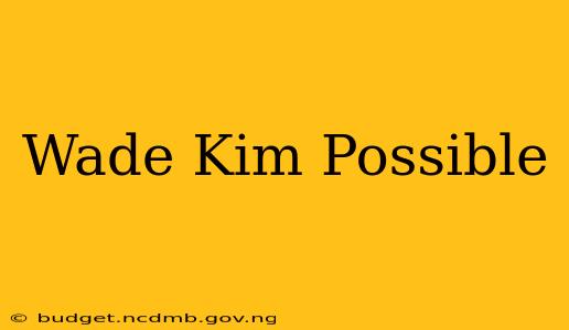 Wade Kim Possible