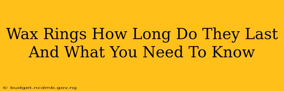 Wax Rings How Long Do They Last And What You Need To Know