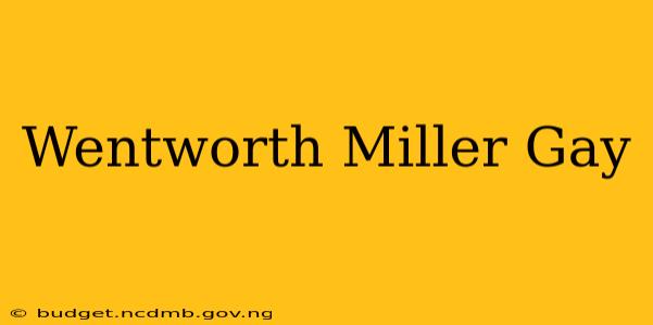 Wentworth Miller Gay