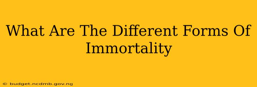 What Are The Different Forms Of Immortality