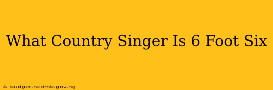 What Country Singer Is 6 Foot Six