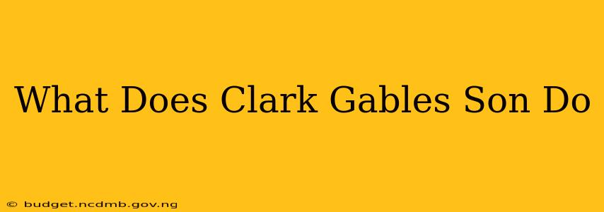 What Does Clark Gables Son Do